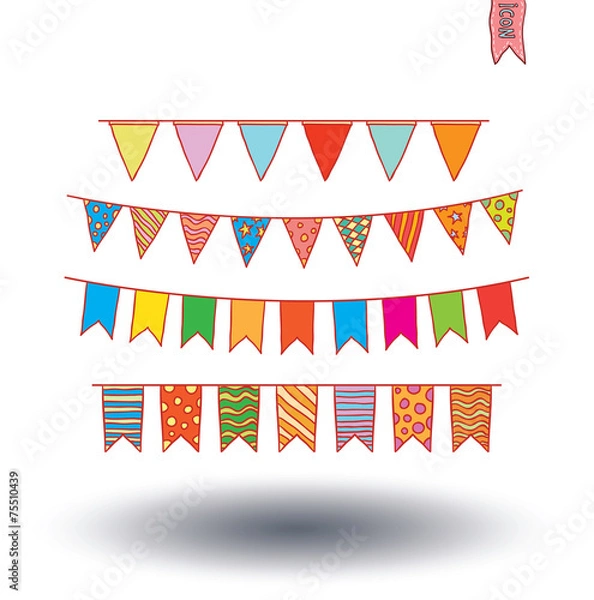 Obraz Bunting collection set, vector illustration.