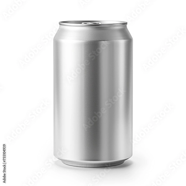 Obraz aluminum beverage drink soda can, white background, professional photo сreated with Generative Ai