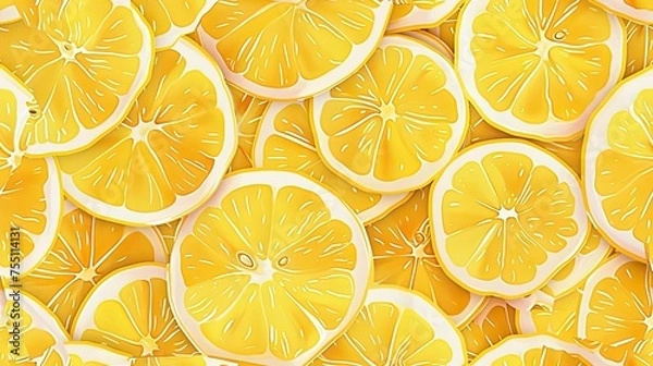 Obraz nature's symmetry with a seamless pattern of orange slices forming an eye-catching background. SEAMLESS PATTERN