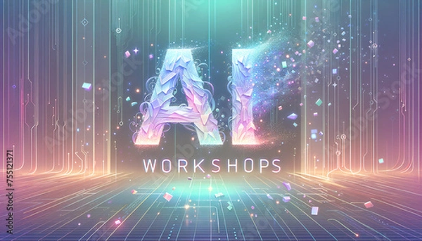 Obraz Digital Disintegration: AI Workshops in Tranquil Transformation
