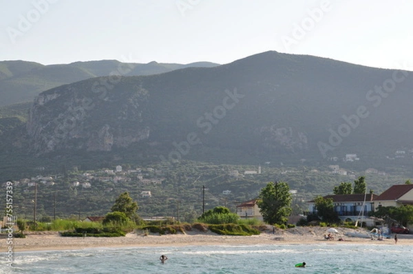 Fototapeta Beach, sea and mountains in Zakynthos, the 
island in Greece