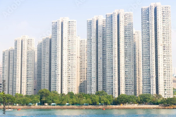 Fototapeta Apartment building. Hong Kong. China.