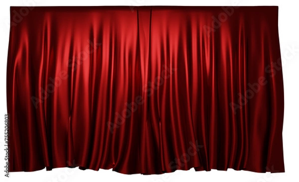 Fototapeta red theater curtain without bottom