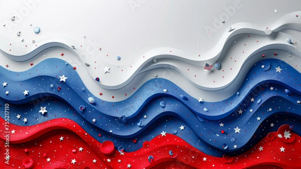 Obraz Background for a Glittering Dreamscape The American Flag in a Cosmic Celebration before Election Day Digital Art Illustration