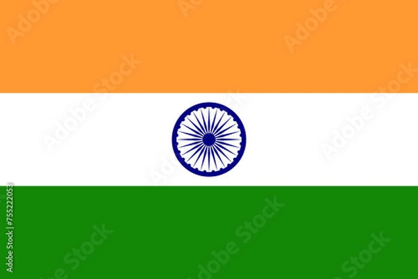 Obraz India vector flag in official colors and 3:2 aspect ratio.