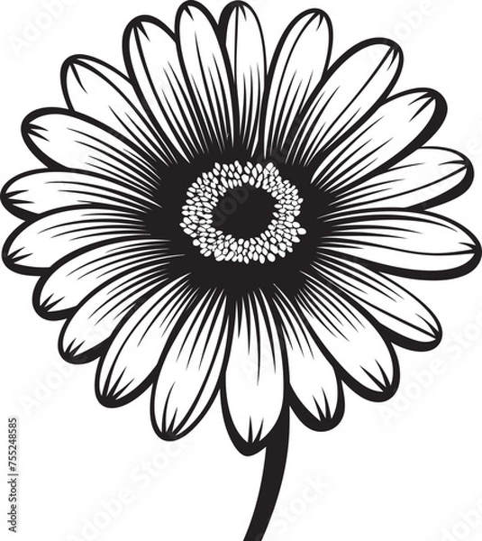 Obraz Radiant Bloom Gerbera Daisy Icon Design Floral Fantasy Gerbera Daisy Logo in Vector