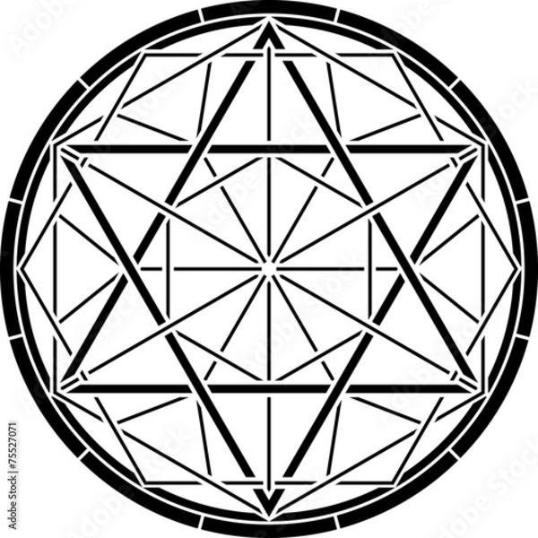 Fototapeta stencil of magic hexagram