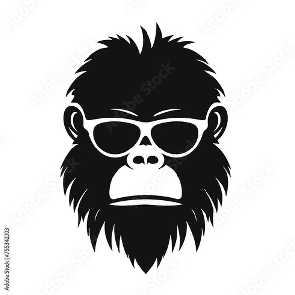 Fototapeta Monkey   head with sunglasses