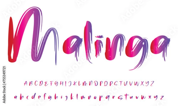 Fototapeta Best Alphabet Beauty Sign Script Signature Logotype Font lettering handwritten