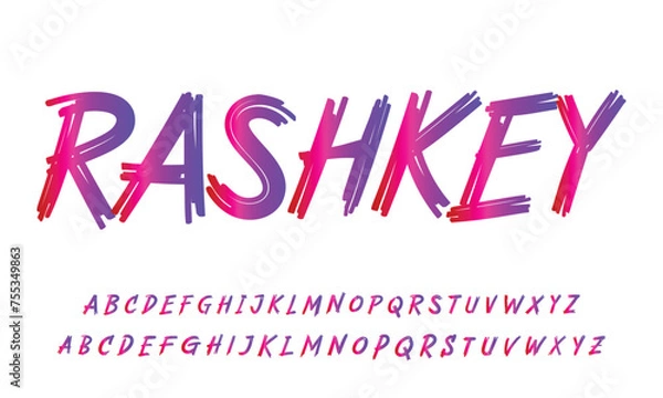 Fototapeta Best Alphabet Beauty Sign Script Signature Logotype Font lettering handwritten