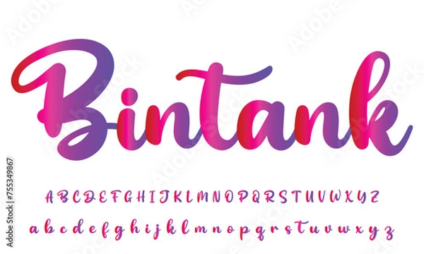 Fototapeta Best Alphabet Beauty Sign Script Signature Logotype Font lettering handwritten