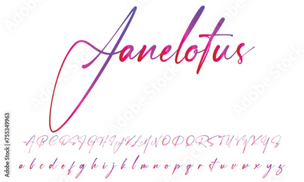 Fototapeta  handwritten calligraphy font. Vector alphabet. Hand drawn letters