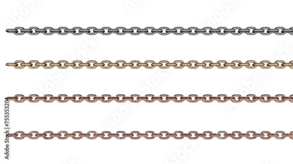 Fototapeta Four color chains on transparency background