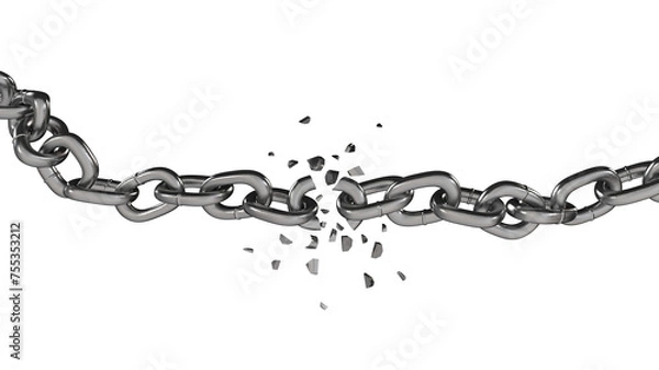 Fototapeta Broken chain on transparency background