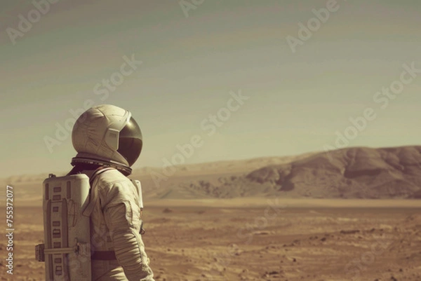 Fototapeta Astronauts operate on alien planets