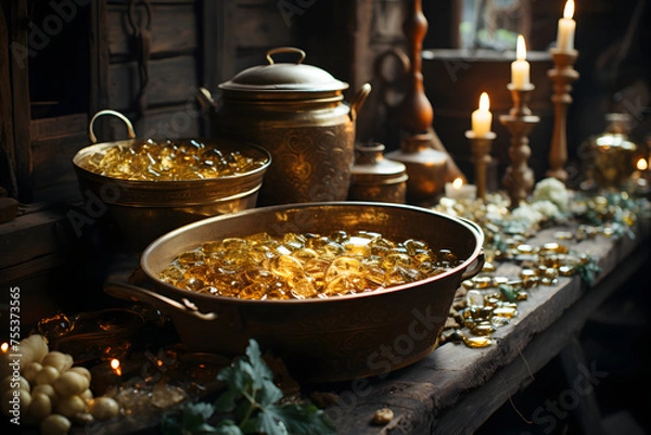 Obraz golds in a pan