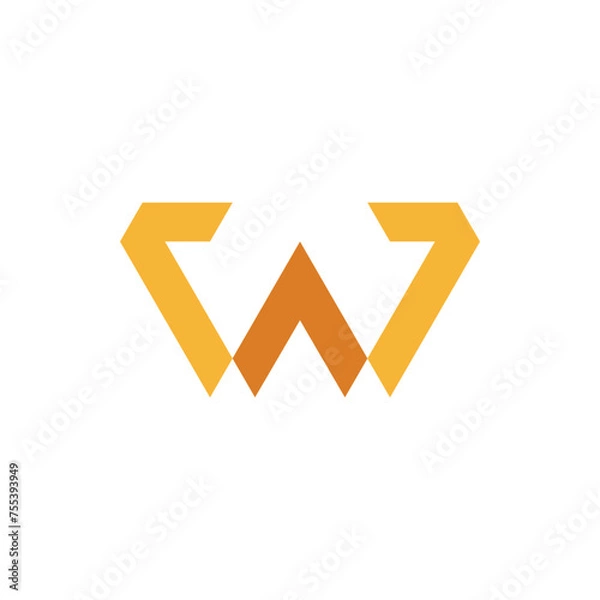 Fototapeta Monogram W design vector logo. Monogram initial letter mark W logo design. Monogram design vector logo. Monogram initial letter mark W logo design. Simple W monogram. Monogram W design logo