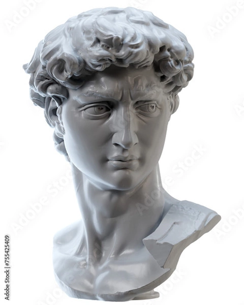 Fototapeta 3d rendering - David's head, a sculpture made by Michelangelo