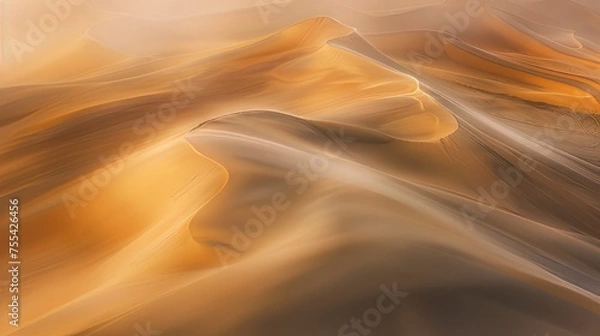 Obraz A dynamic composition of swirling sand dunes in the desert,