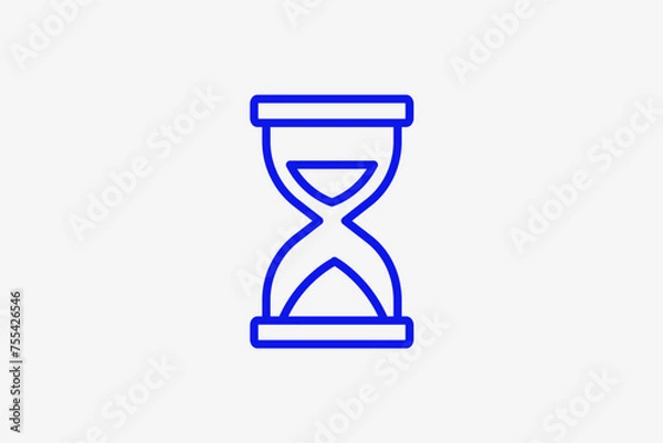 Fototapeta Geometric time illustration. Vector hourglass icon in flat design art.	
