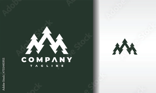 Fototapeta simple evergreen trees logo