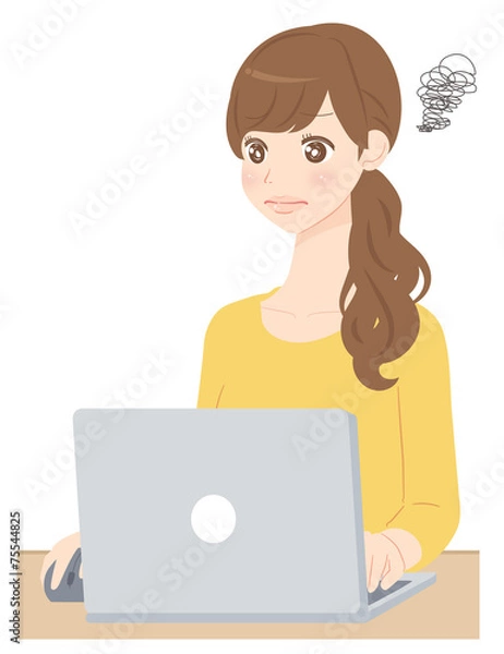 Fototapeta 女性　パソコン