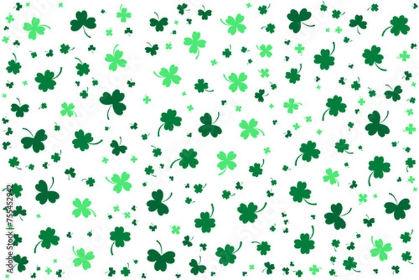 Fototapeta clover pattern on white background