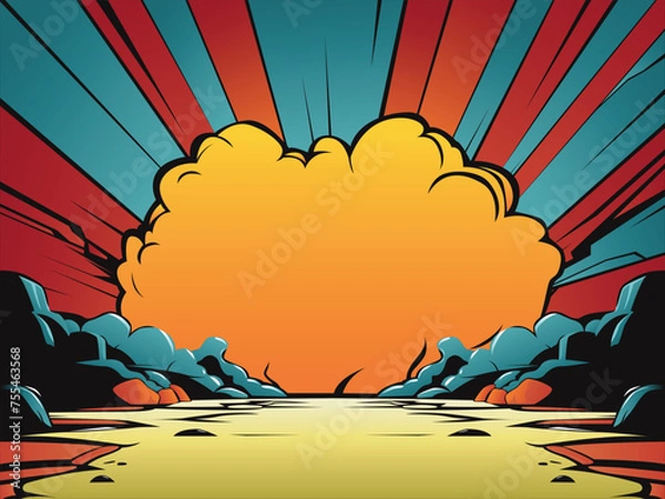 Obraz comic cartoon vector abstract background