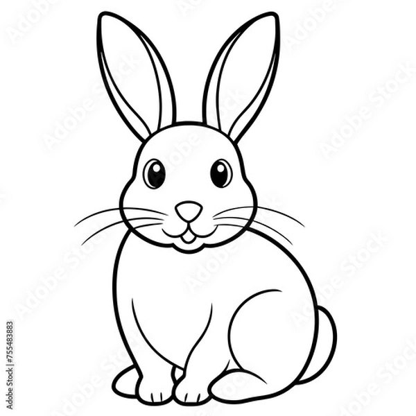 Obraz Easter bunny illustration coloring drawing