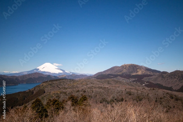 Obraz 晴天の箱根から見る富士山