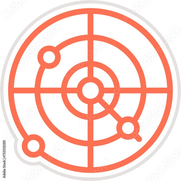 Fototapeta Radar Vector Icon Design Illustration