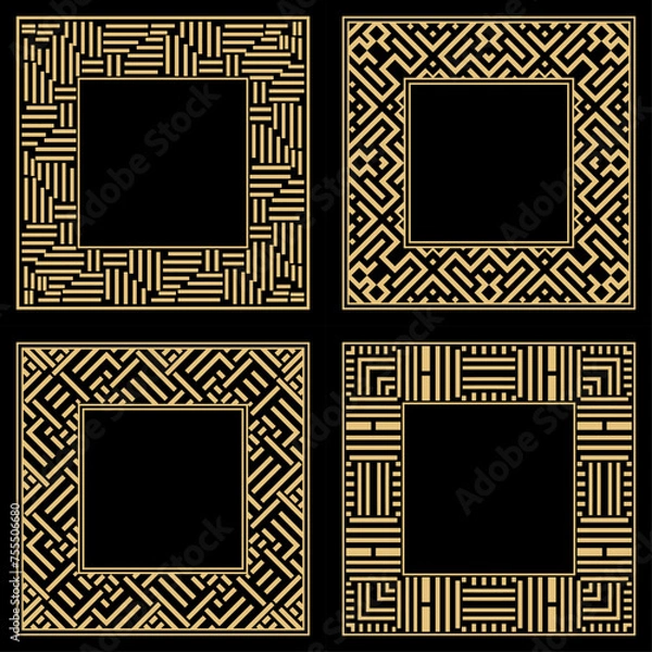 Fototapeta Set. Ornament. Venzel. Logo, template, labels and icons. Vector.