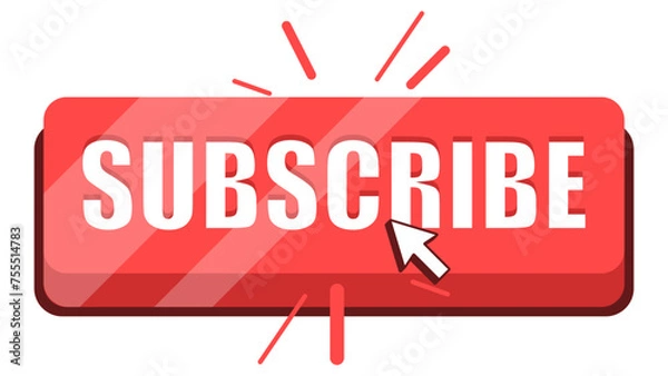 Fototapeta Subscribe button with click effect. vector illustration 