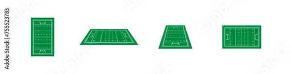 Fototapeta Rugby field with perspective view. Vector EPS 10