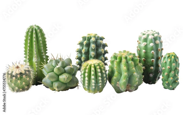 Obraz Assorted Cacti Collection Isolated on a Transparent Background