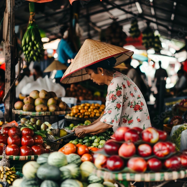 Fototapeta 현지 시장의 삶
