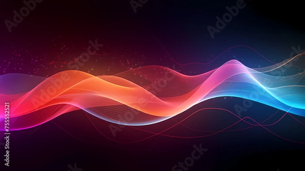 Fototapeta Colorful abstract wavy lines