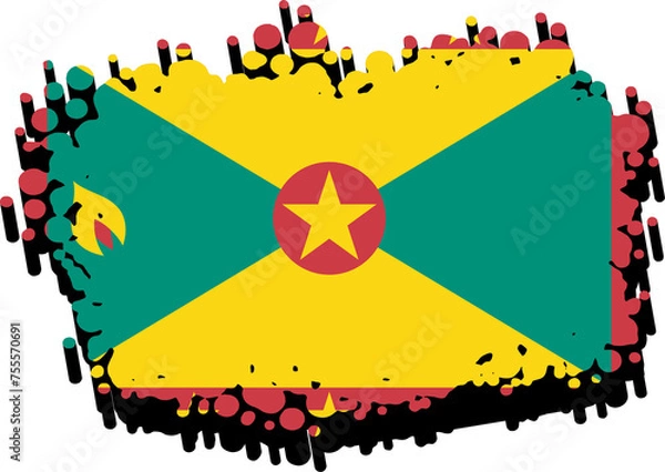 Fototapeta Grenada Flag 3D Abstract Shape