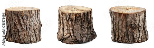 Fototapeta Half-Cut Tree Trunk Transparent PNG collection