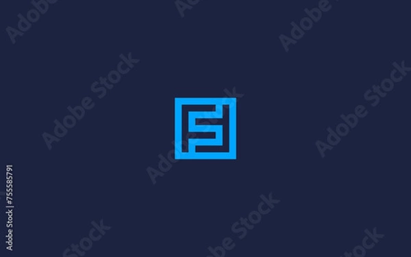 Fototapeta fs letter with square logo icon design vector design template inspiration