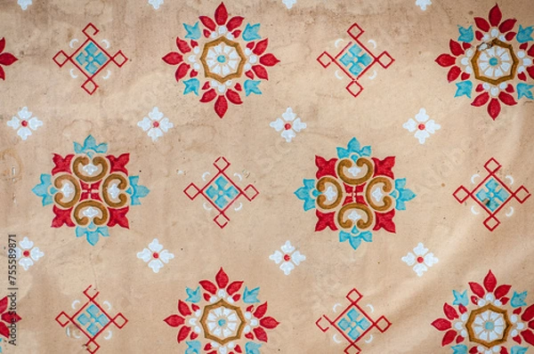 Obraz Wrapping paper texture. Geometric flower pattern.