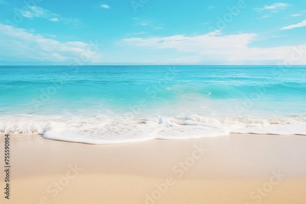 Fototapeta top view of beach and sea background travel concept