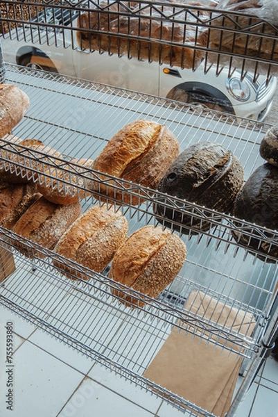 Obraz Fresh. hot bread at a bakery 