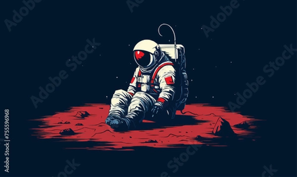 Fototapeta sitting on ground isolated vector style on isolated background illustration