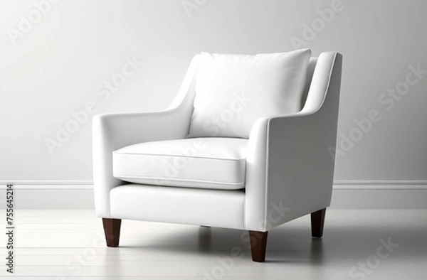 Fototapeta White armchair scandinavian style in white room