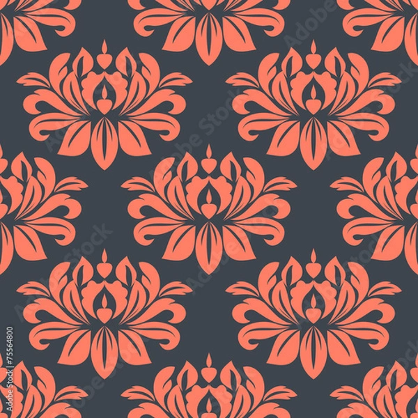 Obraz Seamless red peony flowers pattern