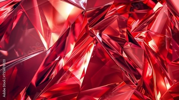 Fototapeta Abstract sparkling red crystal background