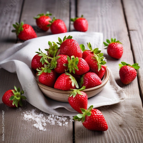 Obraz Professional illustration photo delicious strawberry 