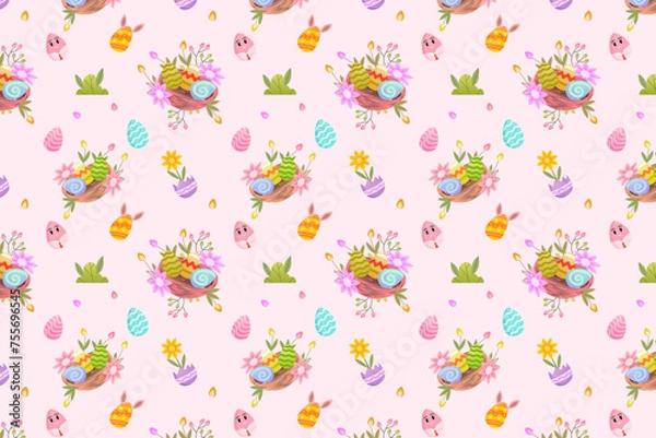 Fototapeta Easter egg seamless pattern background vector