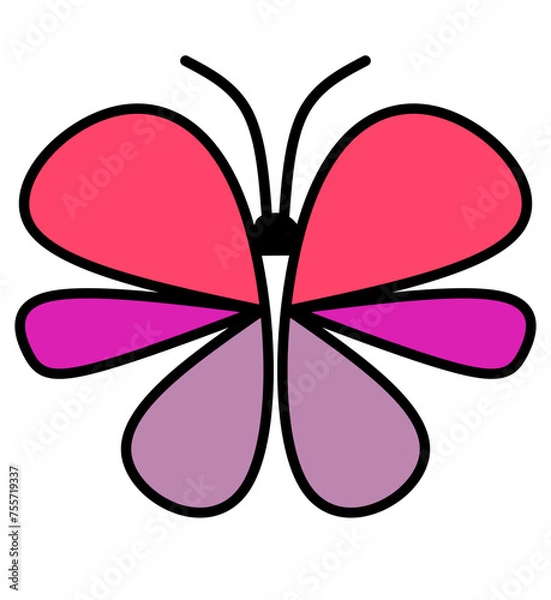 Fototapeta butterfly logo graphic design concept. Editable butterfly element, can be used as logotype, icon, template in web and print - Vector